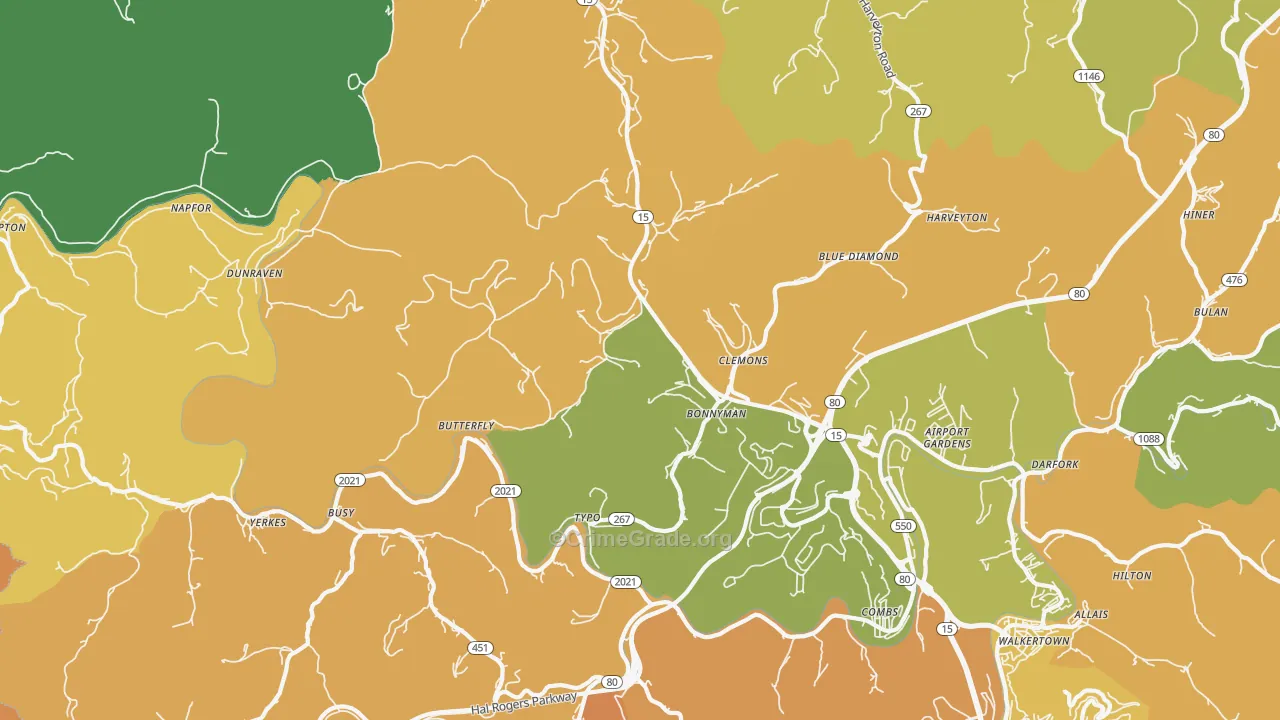 41719, KY Map of Drug-Related Crime Rates