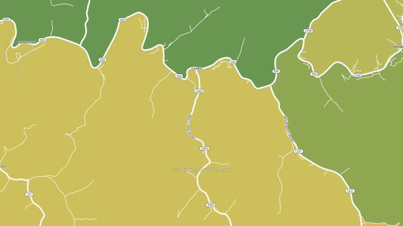 41725, KY Map of Drug-Related Crime Rates