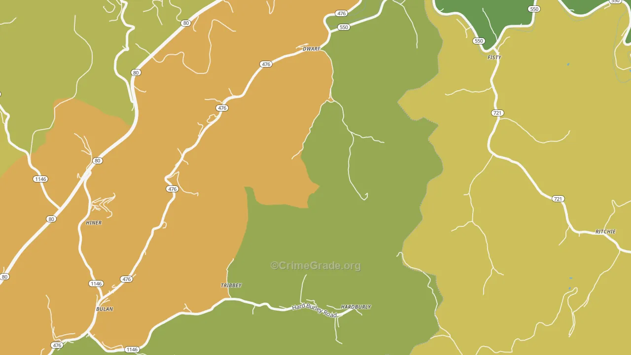 41739, KY Map of Drug-Related Crime Rates