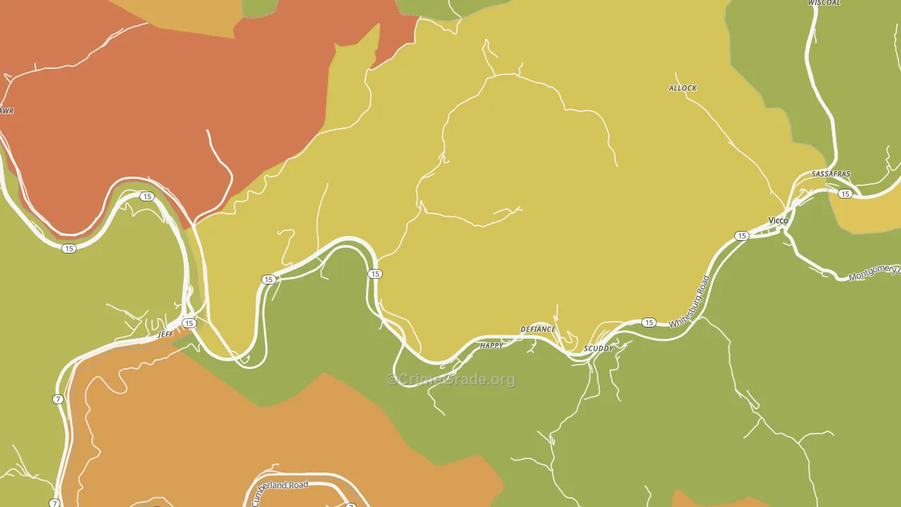 41746, KY Map of Drug-Related Crime Rates