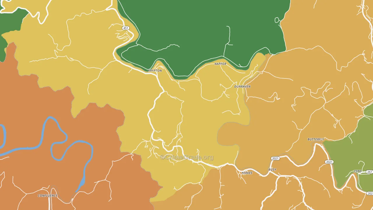 41754, KY Map of Drug-Related Crime Rates
