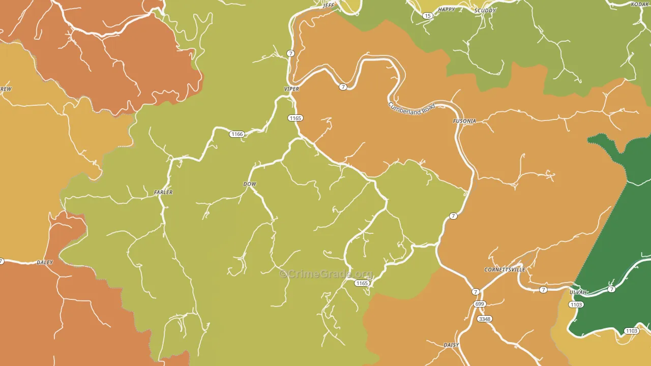 41774, KY Map of Drug-Related Crime Rates