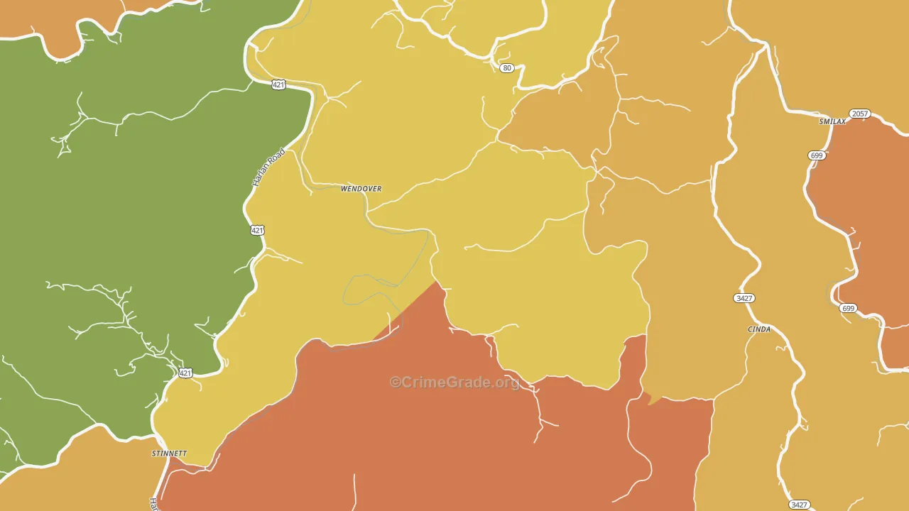 41775, KY Map of Drug-Related Crime Rates