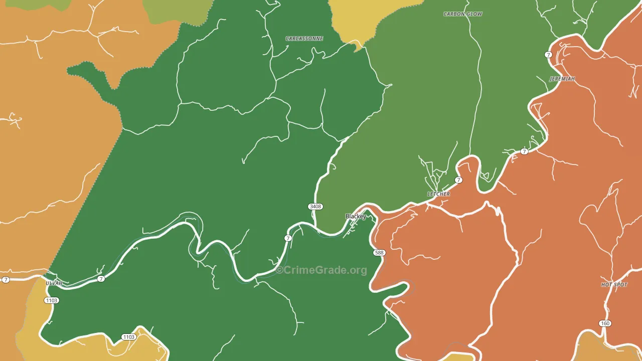 41804, KY Map of Drug-Related Crime Rates