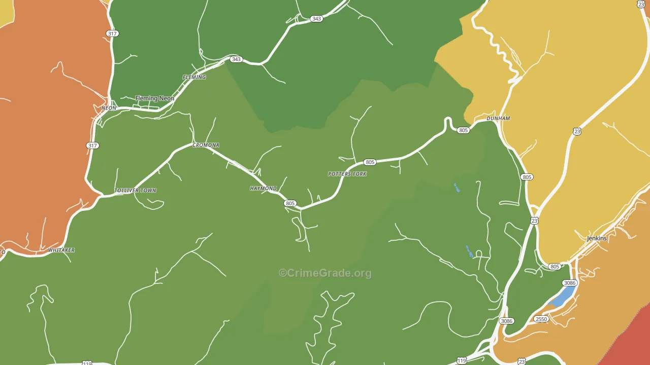 41810, KY Map of Drug-Related Crime Rates