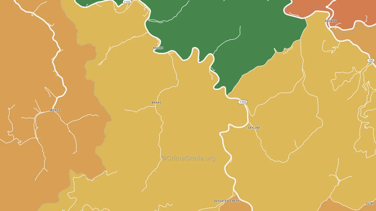 41821, KY Map of Drug-Related Crime Rates