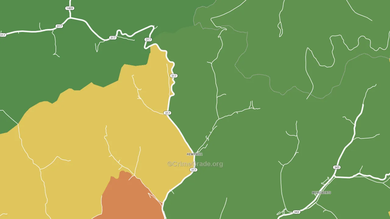 41825, KY Map of Drug-Related Crime Rates