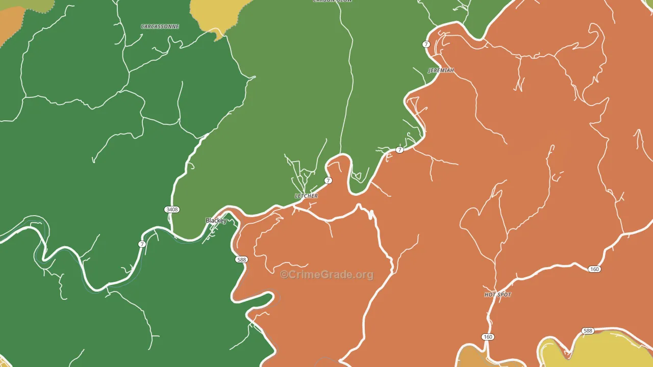 41832, KY Map of Drug-Related Crime Rates