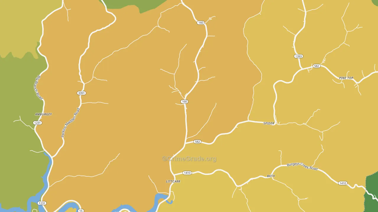 41834, KY Map of Drug-Related Crime Rates