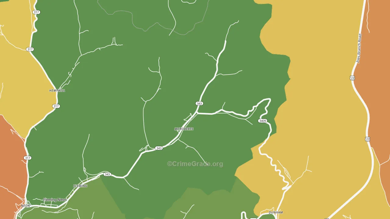 41835, KY Map of Drug-Related Crime Rates