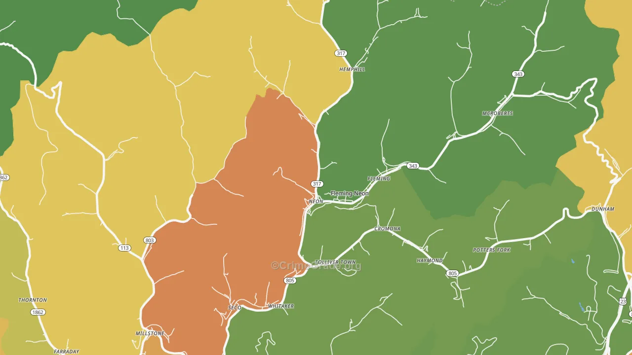 41840, KY Map of Drug-Related Crime Rates