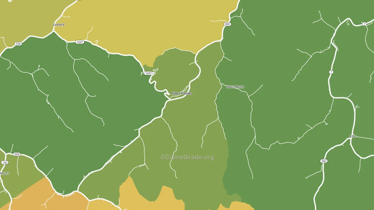 41844, KY Map of Drug-Related Crime Rates