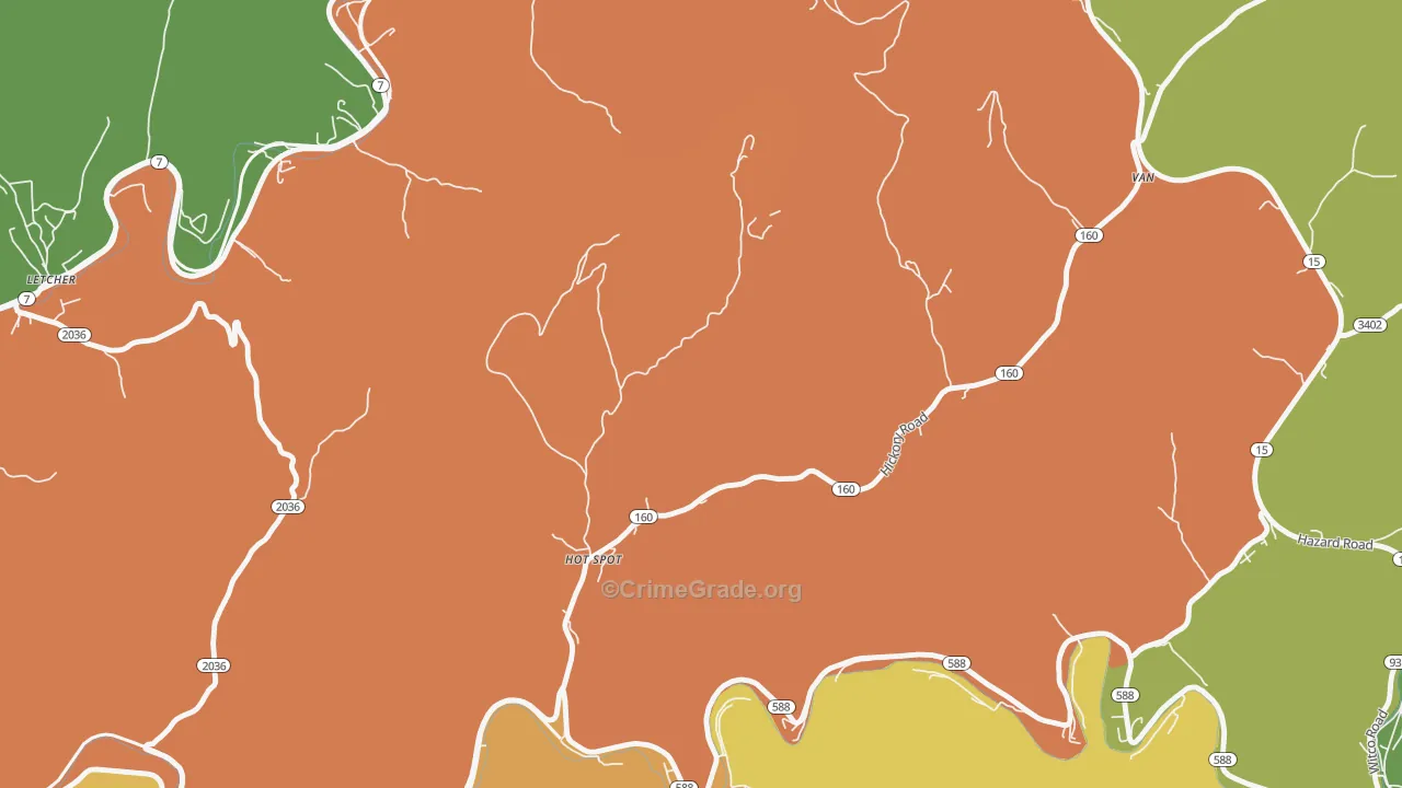 41845, KY Map of Drug-Related Crime Rates