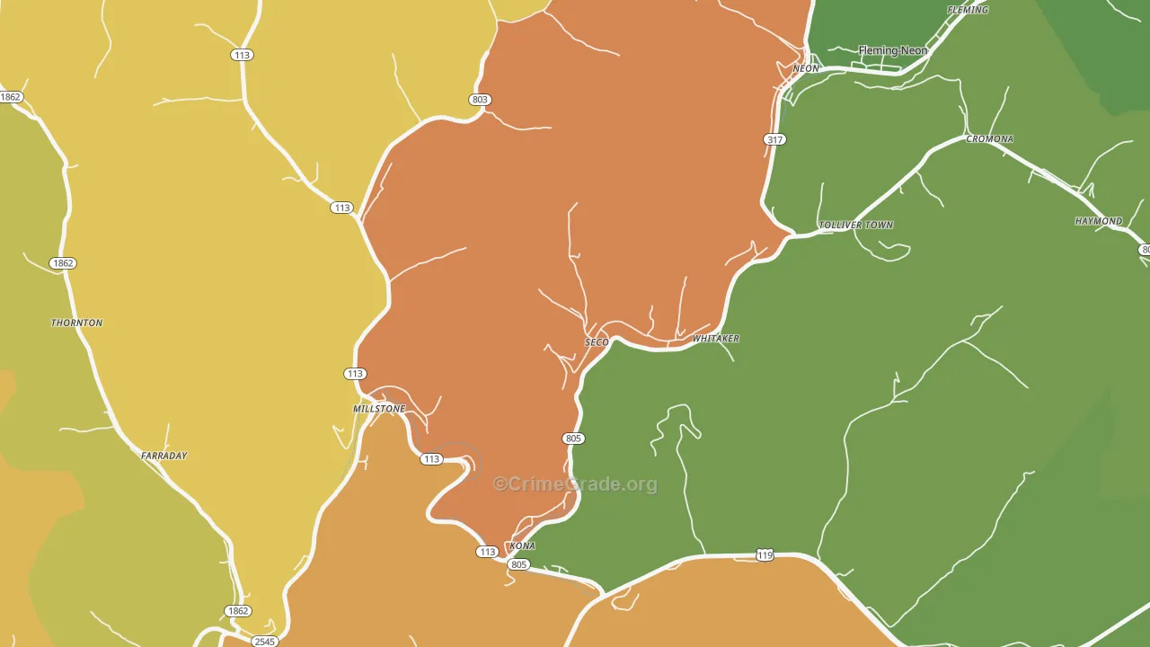 41849, KY Map of Drug-Related Crime Rates