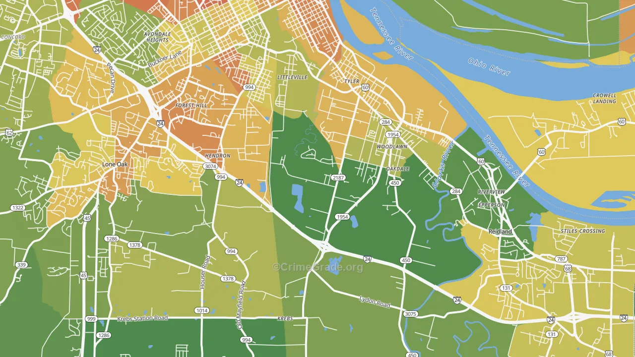 42003, KY Map of Drug-Related Crime Rates