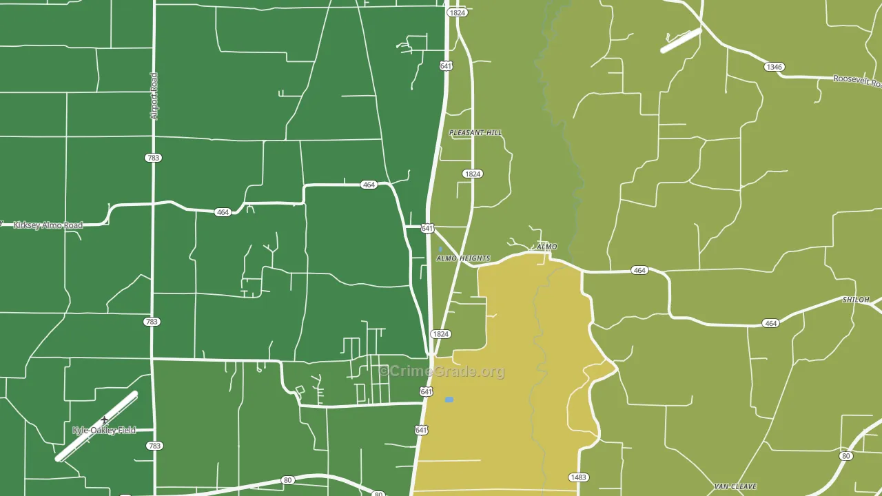 42020, KY Map of Drug-Related Crime Rates