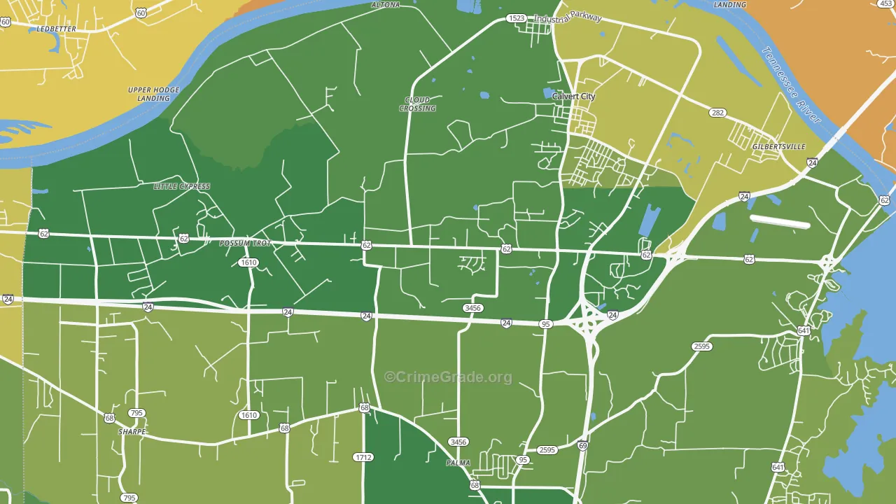 42029, KY Map of Drug-Related Crime Rates