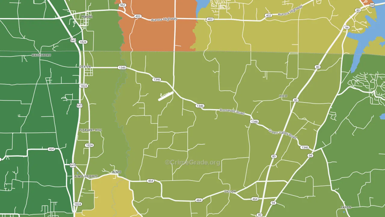 42036, KY Map of Drug-Related Crime Rates