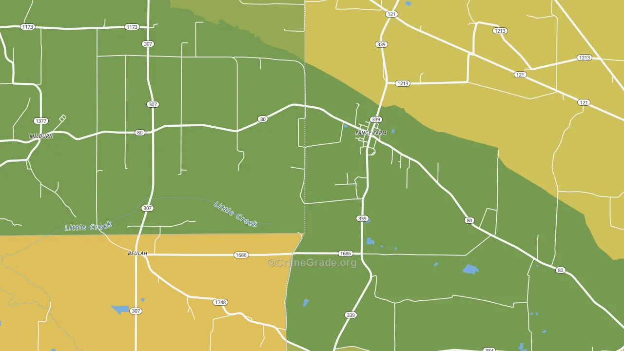 42039, KY Map of Drug-Related Crime Rates