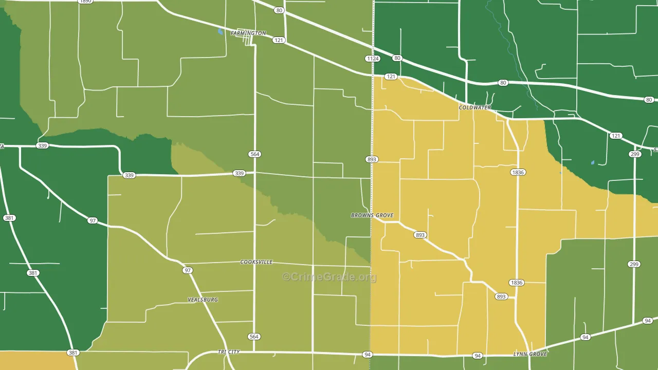 42040, KY Map of Drug-Related Crime Rates