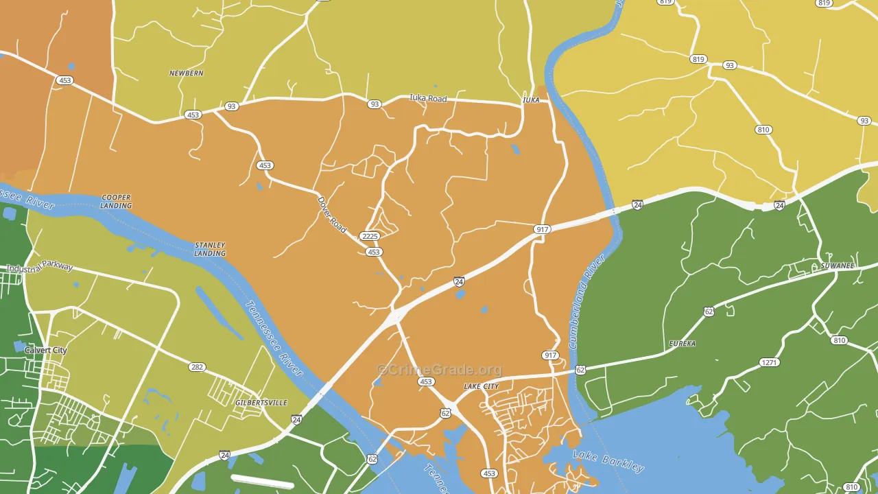42045, KY Map of Drug-Related Crime Rates