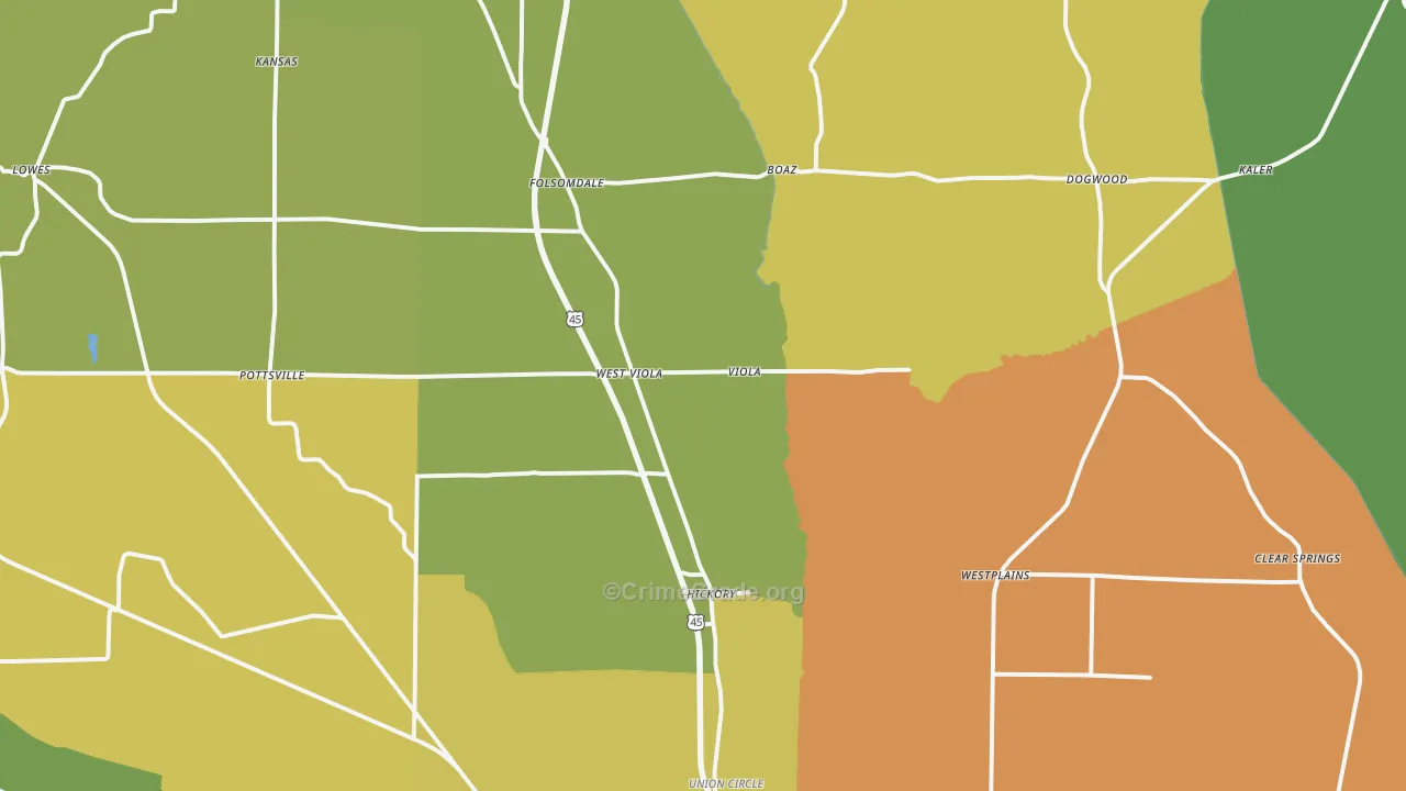42051, KY Map of Drug-Related Crime Rates