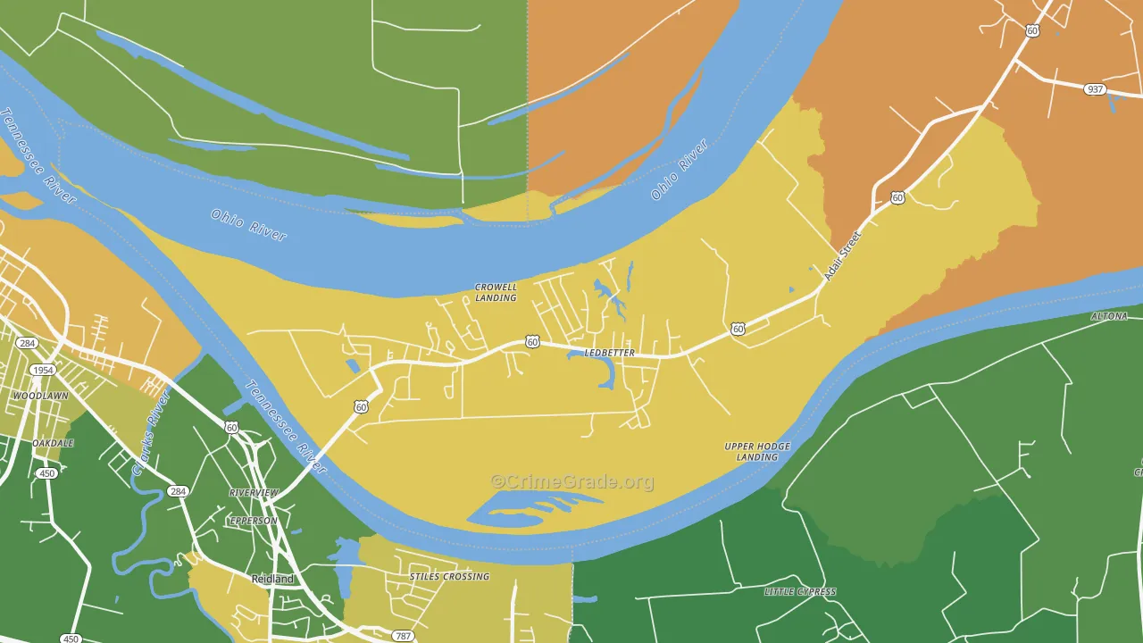 42058, KY Map of Drug-Related Crime Rates