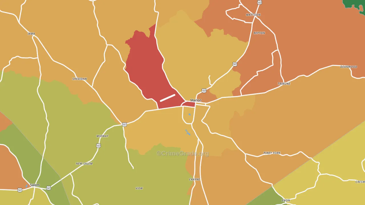 42064, KY Map of Drug-Related Crime Rates