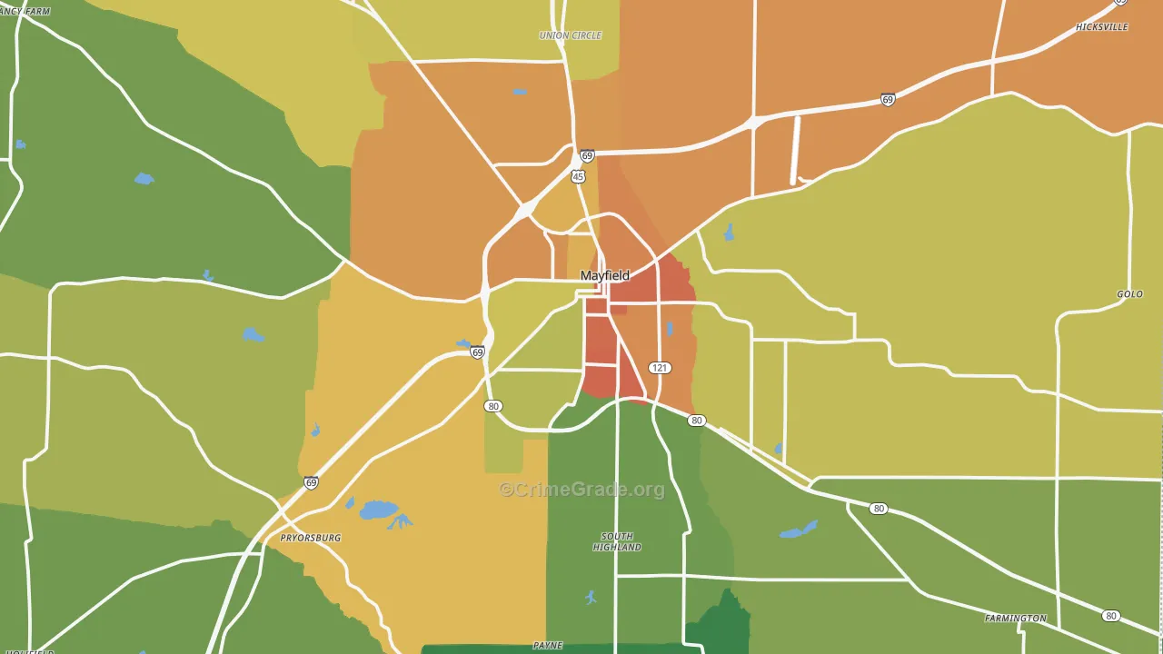 42066, KY Map of Drug-Related Crime Rates