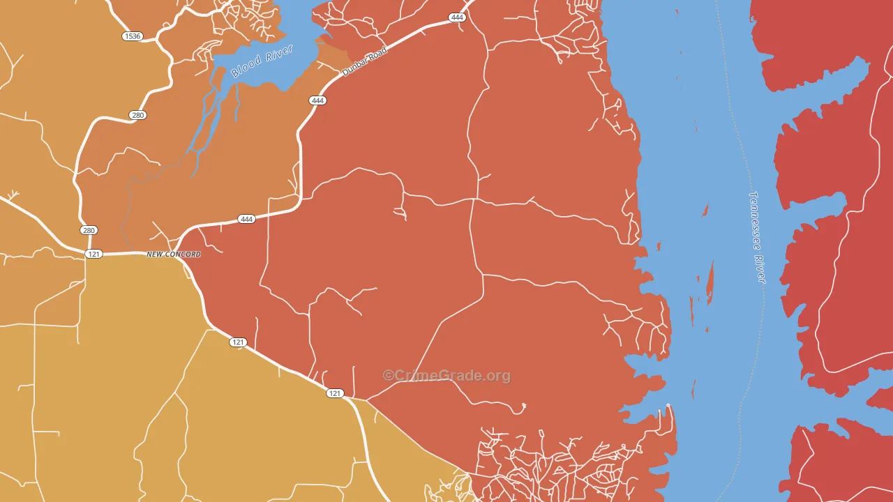 42076, KY Map of Drug-Related Crime Rates