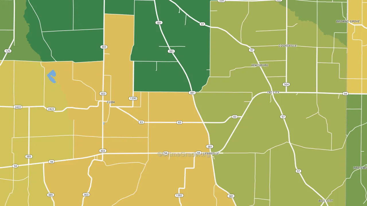 42079, KY Map of Drug-Related Crime Rates