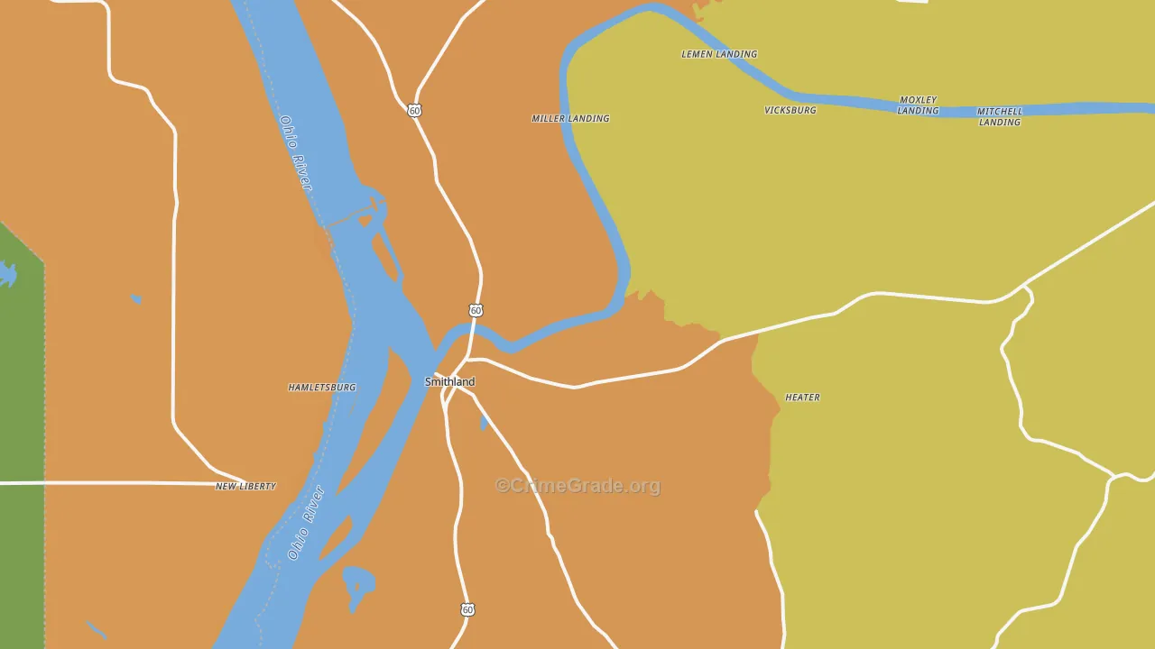 42081, KY Map of Drug-Related Crime Rates