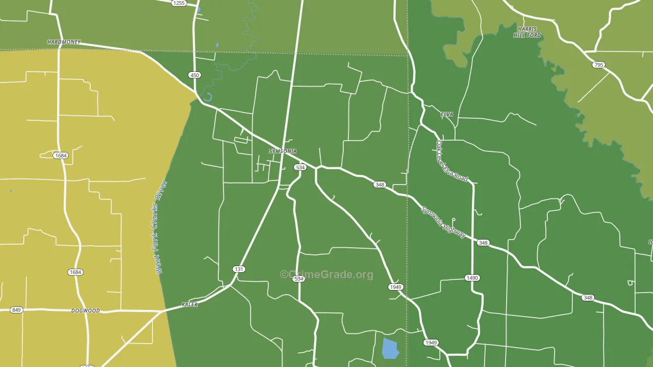 42082, KY Map of Drug-Related Crime Rates