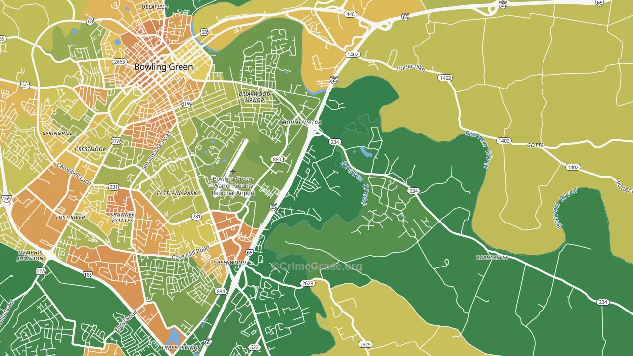 42103, KY Map of Drug-Related Crime Rates