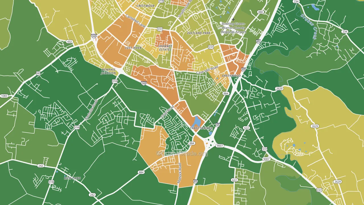42104, KY Map of Drug-Related Crime Rates