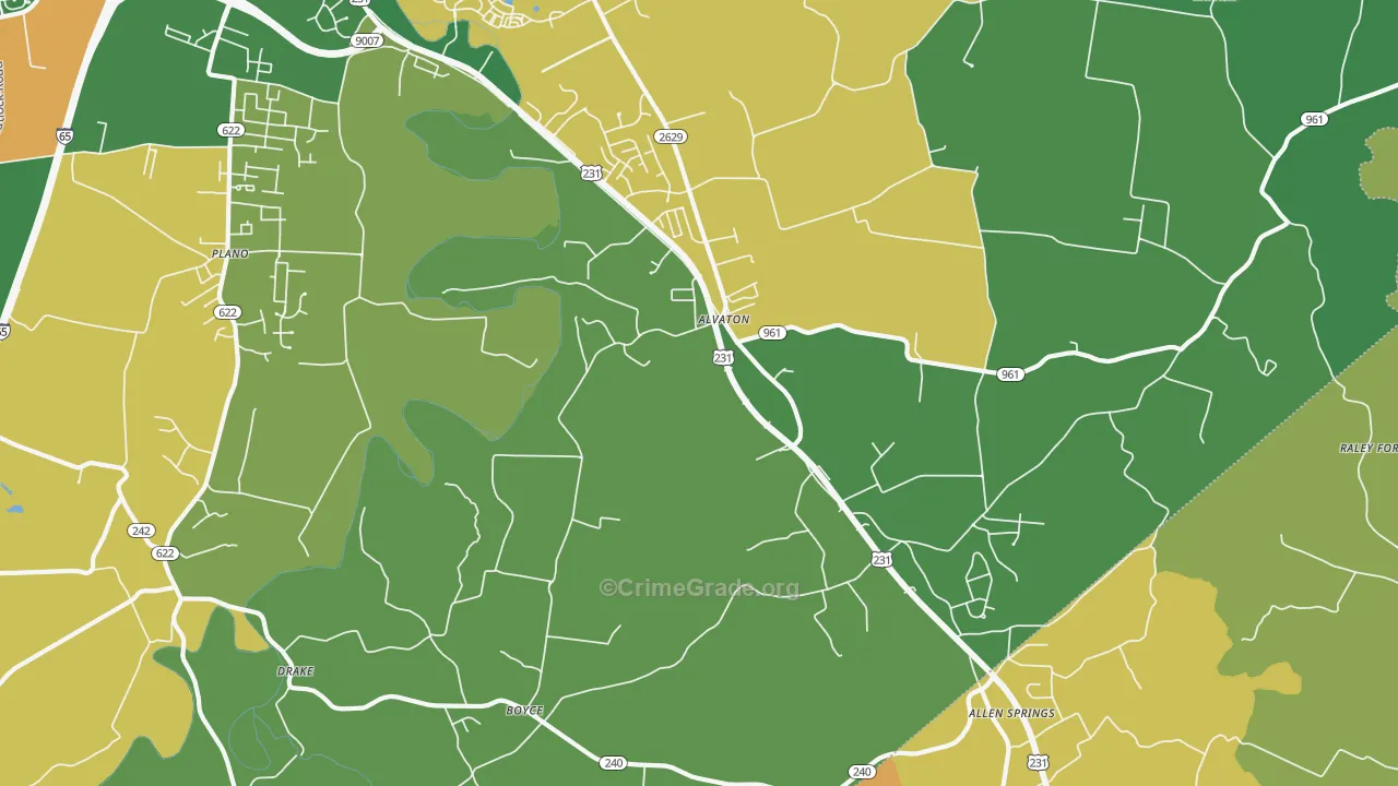 42122, KY Map of Drug-Related Crime Rates