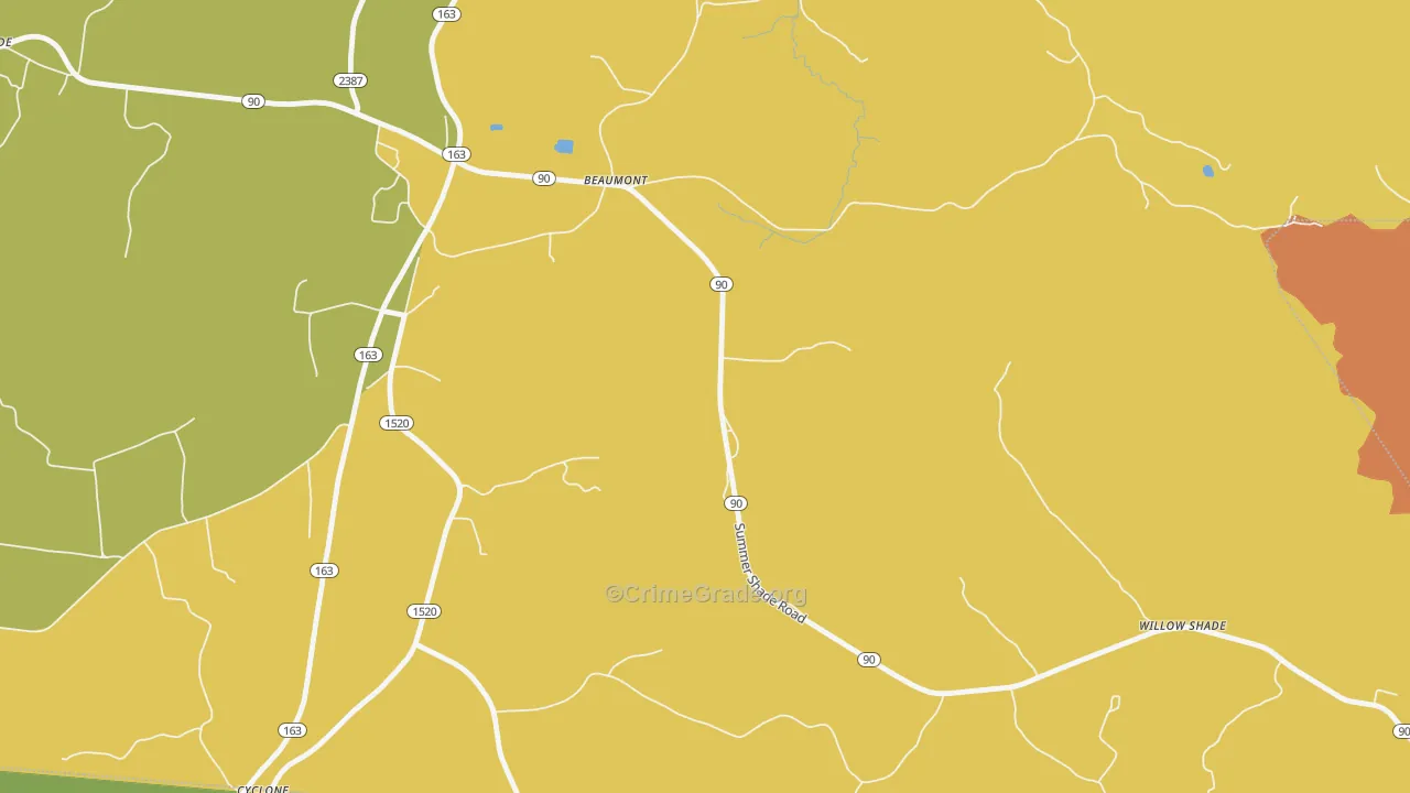 42124, KY Map of Drug-Related Crime Rates