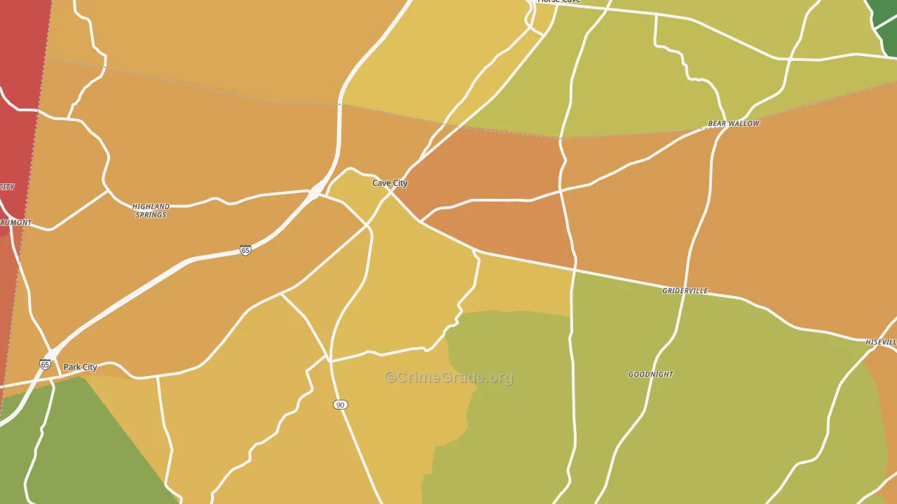 42127, KY Map of Drug-Related Crime Rates