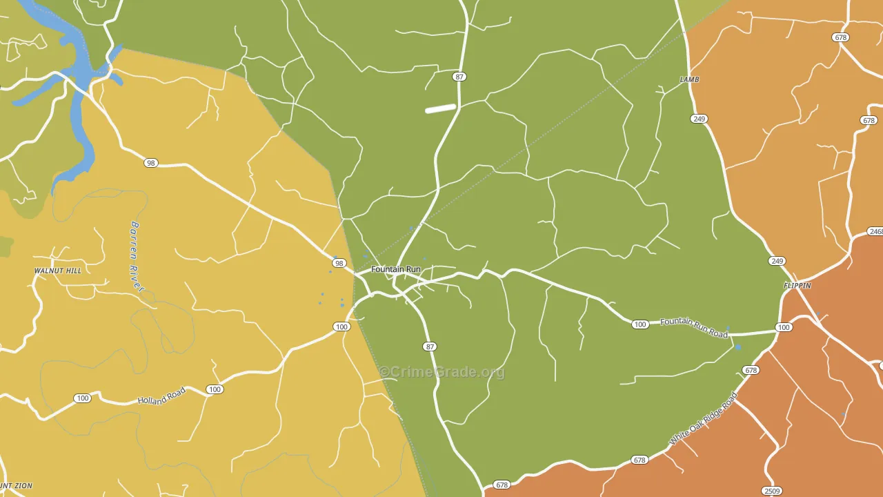 42133, KY Map of Drug-Related Crime Rates