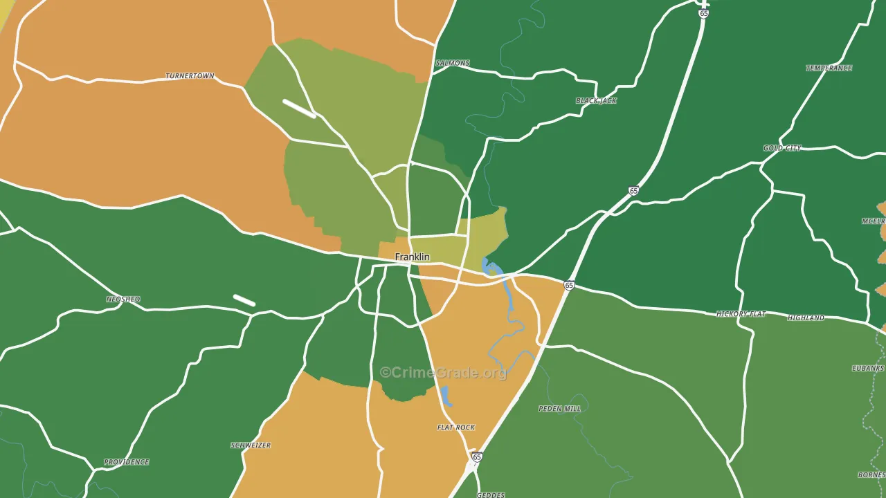 42134, KY Map of Drug-Related Crime Rates