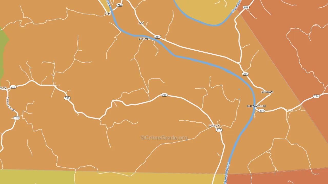 42151, KY Map of Drug-Related Crime Rates