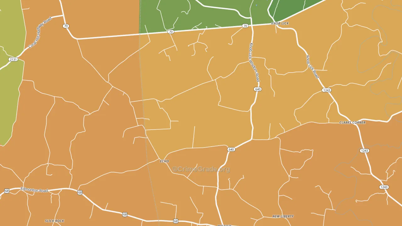 42154, KY Map of Drug-Related Crime Rates