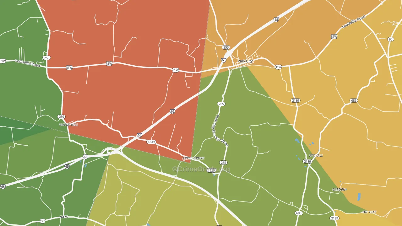 42160, KY Map of Drug-Related Crime Rates