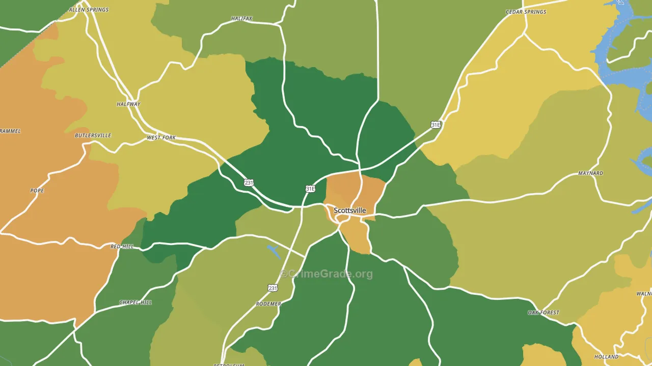 42164, KY Map of Drug-Related Crime Rates