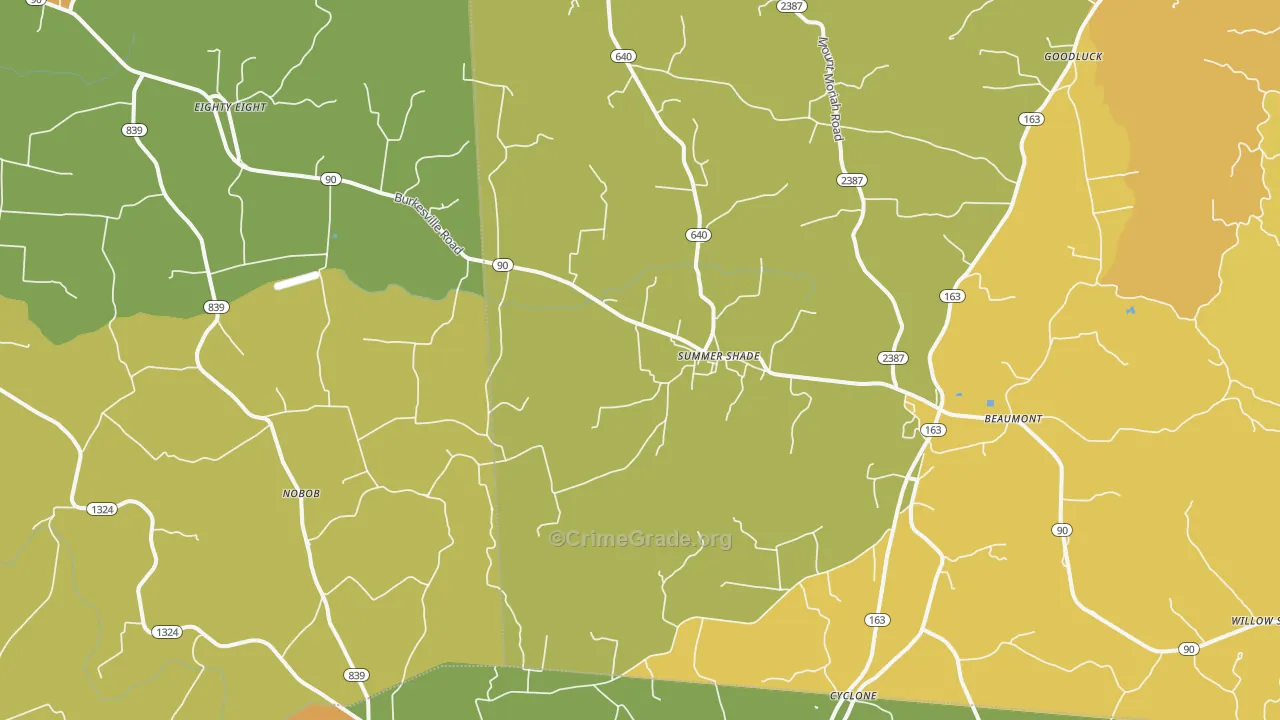 42166, KY Map of Drug-Related Crime Rates