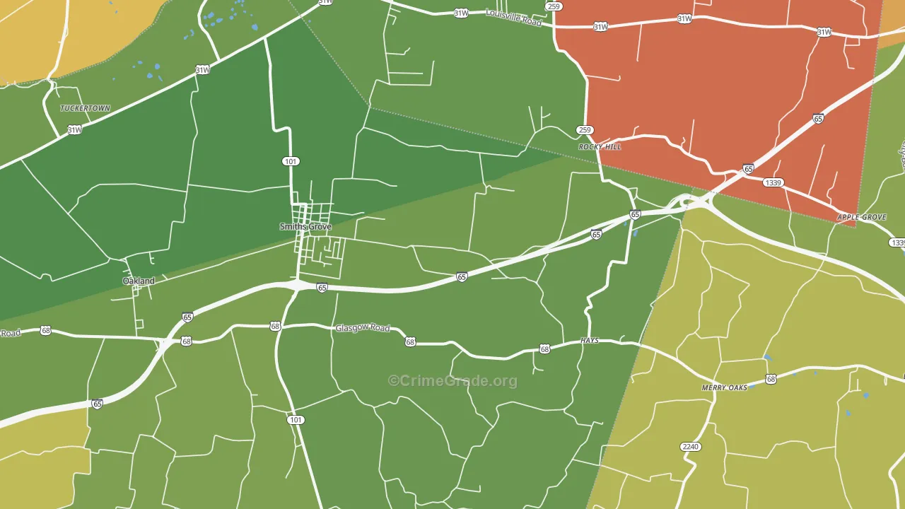 42171, KY Map of Drug-Related Crime Rates