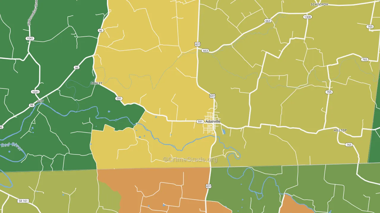 42202, KY Map of Drug-Related Crime Rates