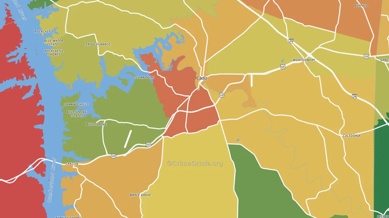 42211, KY Map of Drug-Related Crime Rates