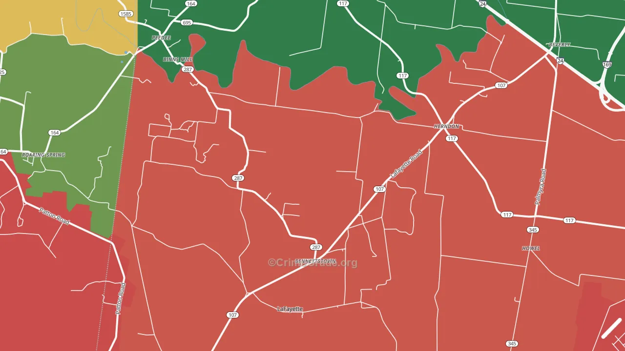 42236, KY Map of Drug-Related Crime Rates