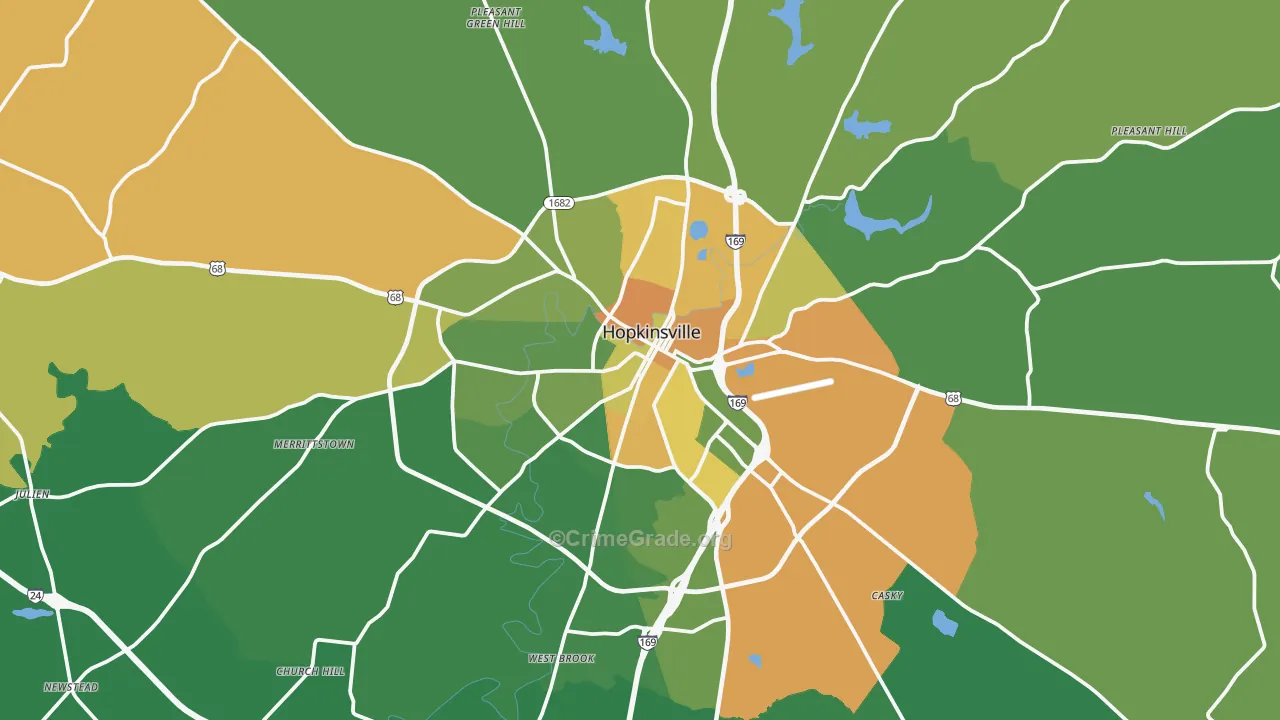 42240, KY Map of Drug-Related Crime Rates